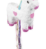 Trekpiñata Eenhoorn Wit - 47x39cm