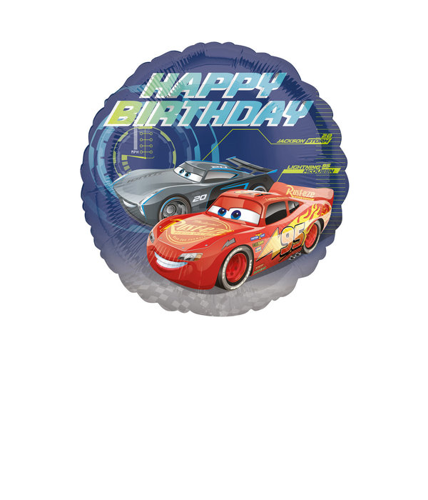 Folieballon Cars Happy Birthday - 43 cm