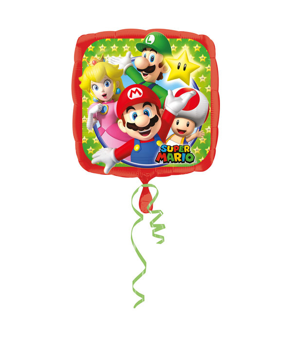 Folieballon Super Mario Vierkant - 43 cm