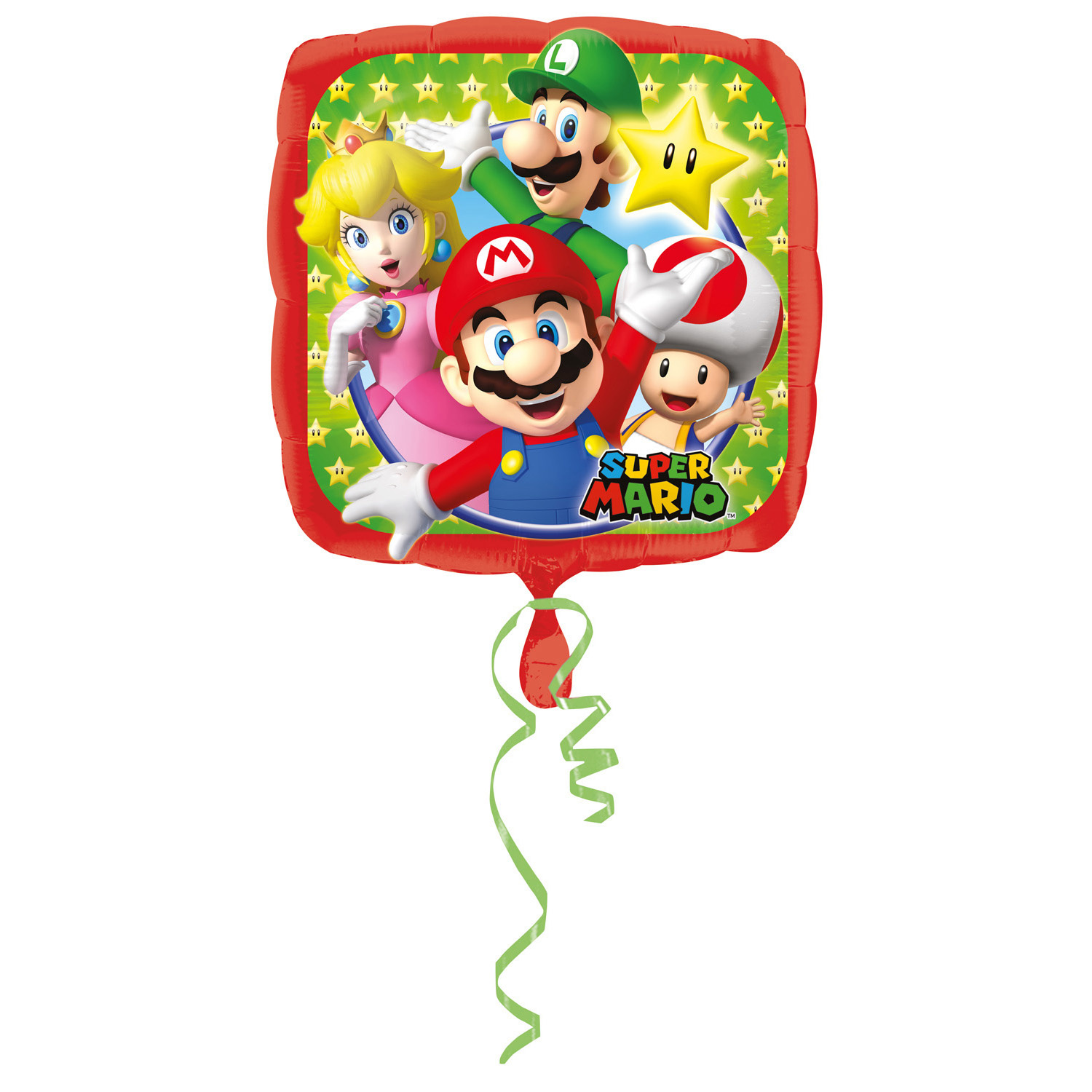 Folieballon Super Mario Vierkant - 43 cm