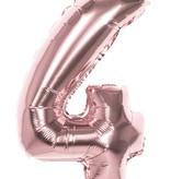 Cijfer Ballon '4' Folie Rosé Goud 36cm