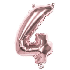 Cijfer Ballon '4' Folie Rosé Goud 36cm