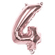 Cijfer Ballon '4' Folie Rosé Goud 36cm