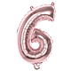 Cijfer Ballon '6' Folie Rosé Goud 36cm