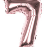 Cijfer Ballon '7' Folie Rosé Goud 36cm