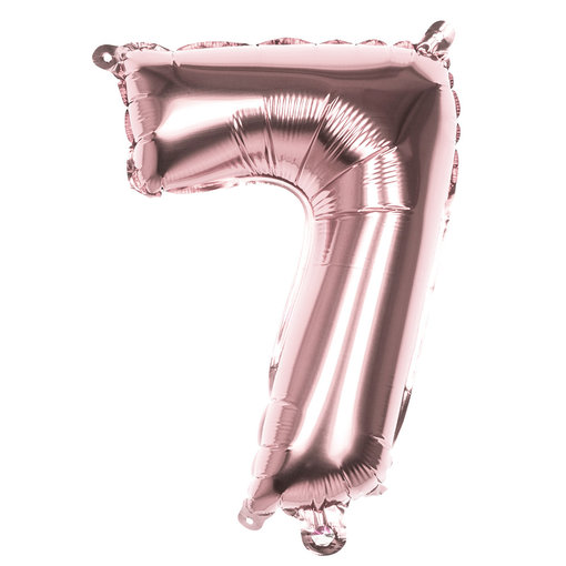 Cijfer Ballon '7' Folie Rosé Goud 36cm
