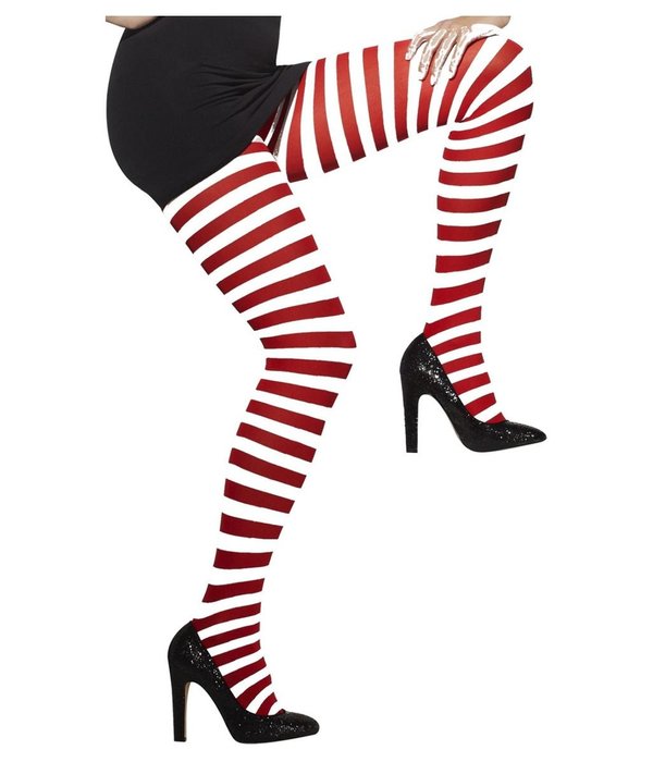 Panty rood/wit gestreept