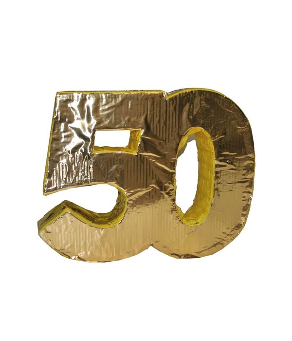 Piñata 50 Jaar Goud - 50x10x40 cm
