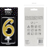 Taartkaarsje Cijfer 6 Goud