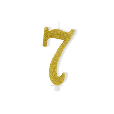 Taartkaarsje Cijfer 7 Goud