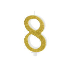 Taartkaarsje Cijfer 8 Goud