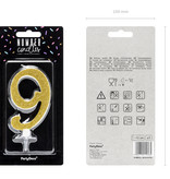 Taartkaarsje Cijfer 9 Goud