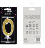 Taartkaarsje Cijfer 0 Goud