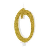Taartkaarsje Cijfer 0 Goud
