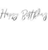 Letterslinger Happy Birthday Zilver - 16x62 cm