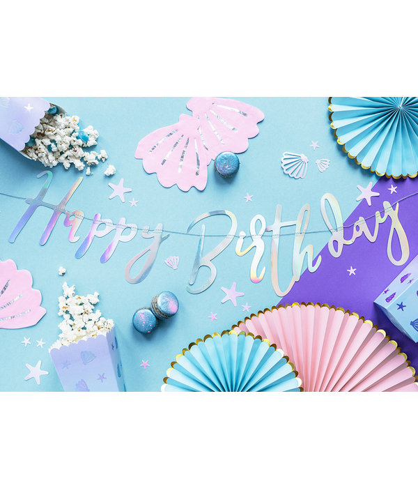 Letterslinger Happy Birthday Holografisch Rainbow - 16x62 cm