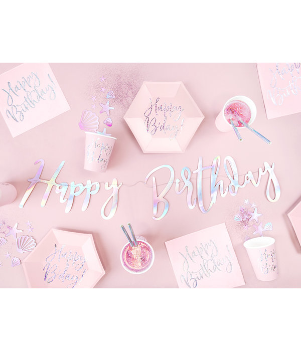 Letterslinger Happy Birthday Holografisch Rainbow - 16x62 cm
