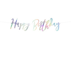 Letterslinger Happy Birthday Holografisch Rainbow - 16x62 cm