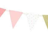 Vlaggenlijn Roze/Goud - 1,3 meter