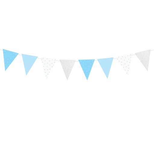 Vlaggenlijn Blauw/Zilver - 1,3 meter