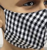 Mondkapje Geblokt Zwart/Wit Herbruikbaar