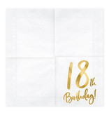 Servetten 18th Birthday Goud - 20 Stuks