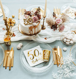 Feestbekers 50th Birthday Goud - 6 Stuks