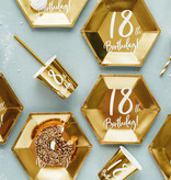 Feestbekers 18th Birthday Goud - 6 Stuks