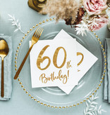Servetten 60th Birthday Goud - 20 Stuks