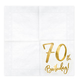 Servetten 70th Birthday Goud - 20 Stuks