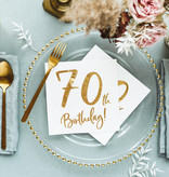 Servetten 70th Birthday Goud - 20 Stuks