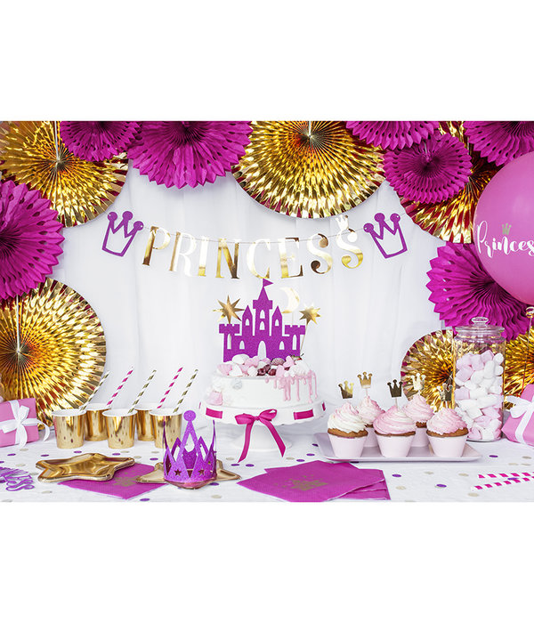 Papieren Waaiers Set Donkerroze 3-delig