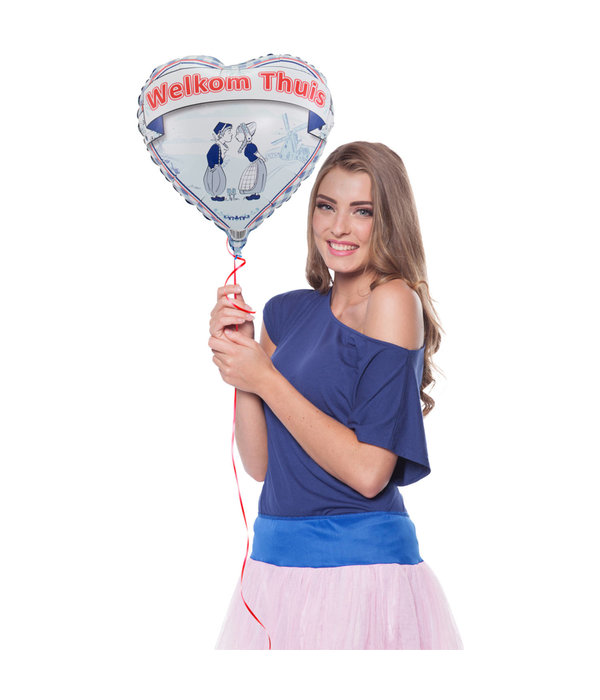 Folieballon Welkom Thuis Delfts Blauw - 45cm