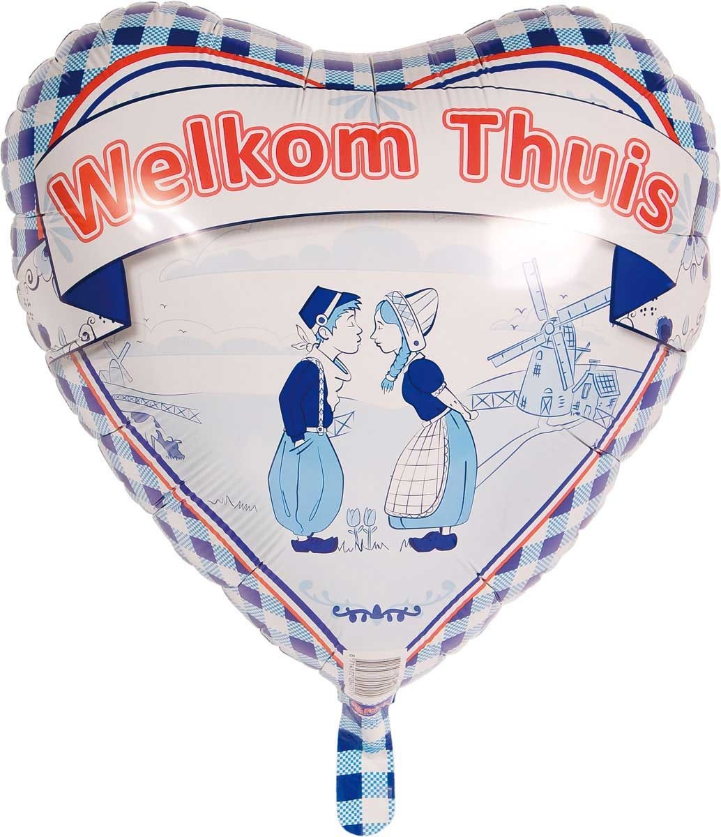 Folieballon Welkom Thuis Delfts Blauw 45cm