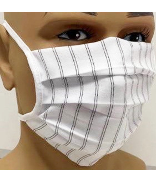 Mondkapje Plooien Wit Krijtstreep