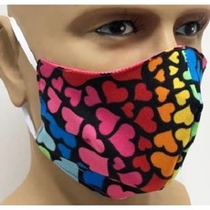 Mondkapje Hartjes Multikleur/Roze Herbruikbaar