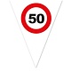 Vlaggenlijn Verkeersbord 50 Jaar Wit - 5 Meter