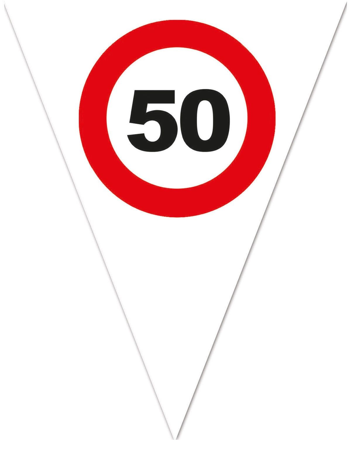 Vlaggenlijn Verkeersbord 50 Jaar Wit - 5 Meter afbeelding