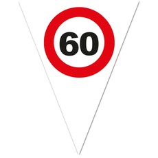 Vlaggenlijn Verkeersbord 60 Jaar Wit - 5 Meter