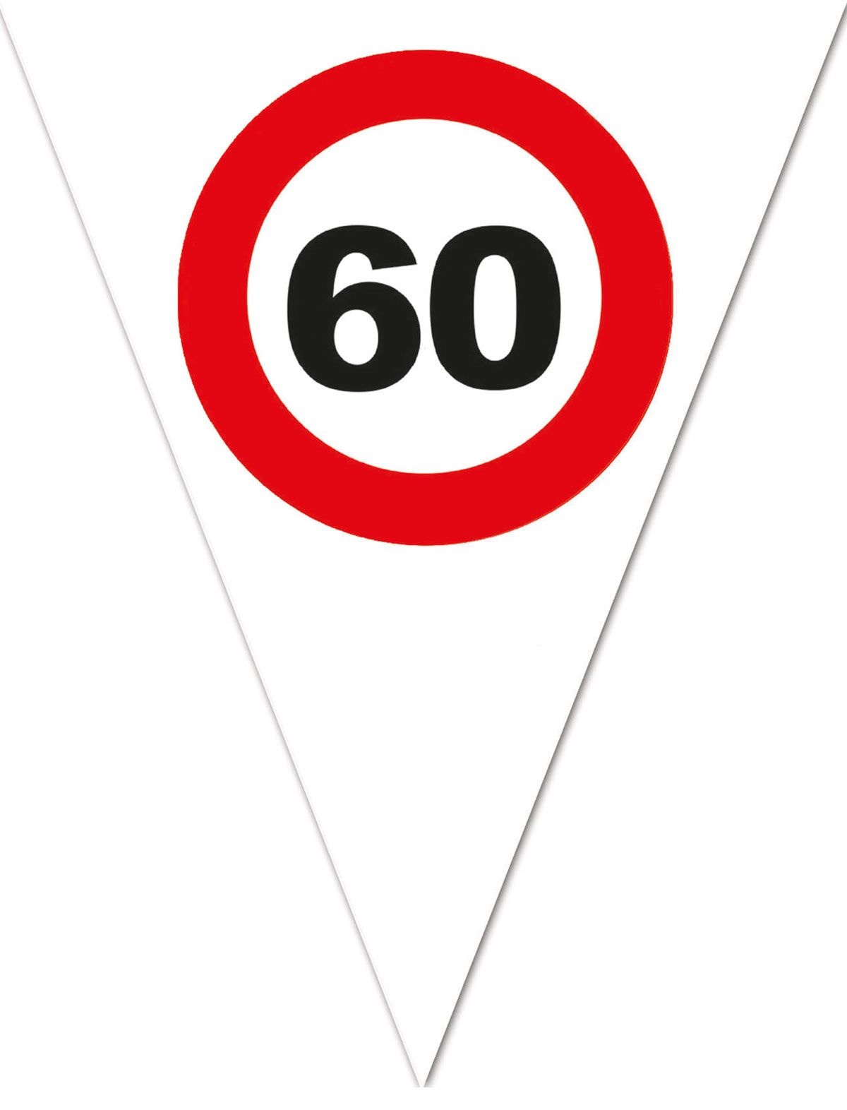 Vlaggenlijn Verkeersbord 60 Jaar Wit - 5 Meter afbeelding