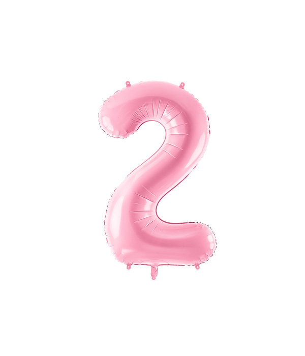Folieballon cijfer 2 roze 86cm