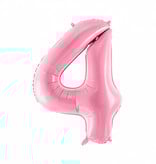 Folieballon cijfer 4 roze 86cm