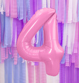 Folieballon cijfer 4 roze 86cm