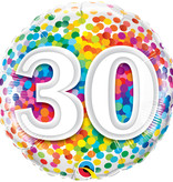 Rainbow Confetti folieballon 30