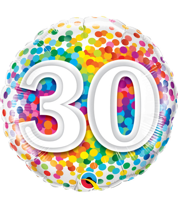 Rainbow Confetti folieballon 30