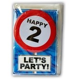 Happy Age Kaart Button - 2 Jaar
