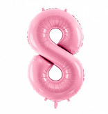 Folieballon cijfer 8 roze 86cm
