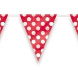 Vlaggenlijn Gestippeld Robijn Rood/Wit - 3,5 Meter