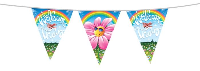 Vlaggenlijn Welkom thuis Regenboog - 10 Meter