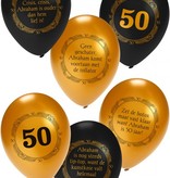 Ballonnen Abraham Zwart/Goud - 6 stuks